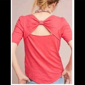 Anthropologie-Coral Meadow Rue Bow-Back size L